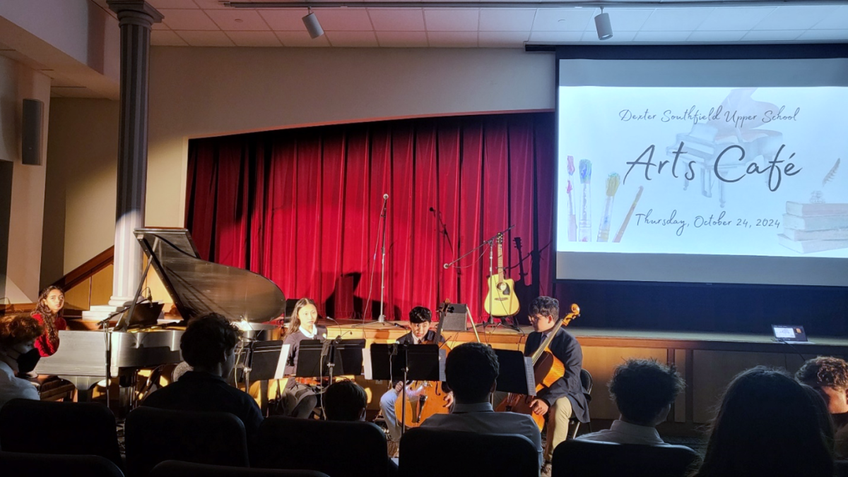 Sophia Merchan on piano with chamber ensemble, before performing “Incognito” by Jason Sifford